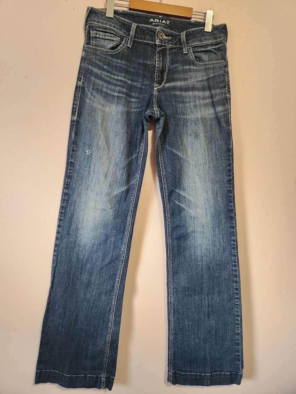 Ariat Melanie Wide Trouser Jeans Mid Rise Distressed Western Rodeo 30 XLong